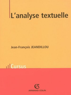 cover image of L'analyse textuelle